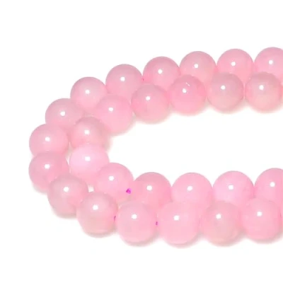 Imagen de MJDCB 8mm 43 piezas Cuentas de Piedra Cuarzo Rosa Redondas Sueltas Piedras Semipreciosas Naturales para Hacer Joyas Pulseras Collares