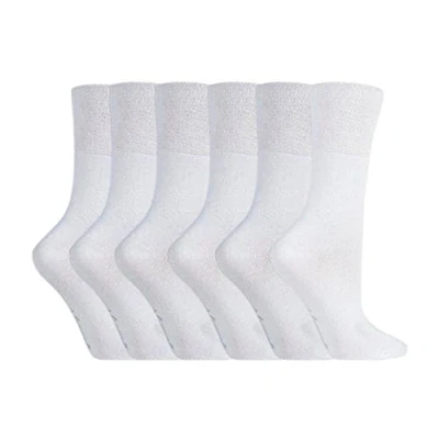 Imagen de NUEVO : Damas 6 Pares Gentle Grip No Elástico Calcetines 4 8 uk, 37 42 eur gg67 blanco,