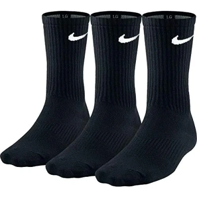 Imagen de Nike Soken Lightweight Crew Paquete de 3 Pares Calcetines, Hombre, Negro (Black/White), 38 42 EU