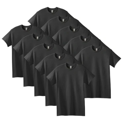 Imagen de Gildan Camiseta de Algodón Grueso, Estilo G5000, para Hombre, Black (10 pack), M
