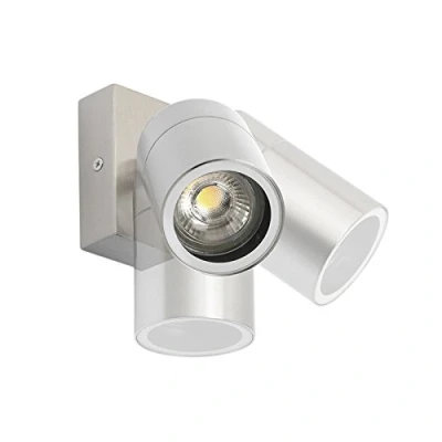 Imagen de Qazqa Moderno Aplique exterior Acero orientable IP44 SOLO inoxidable Cilíndra Adecuado para LED Max. 1 x 35 Watt