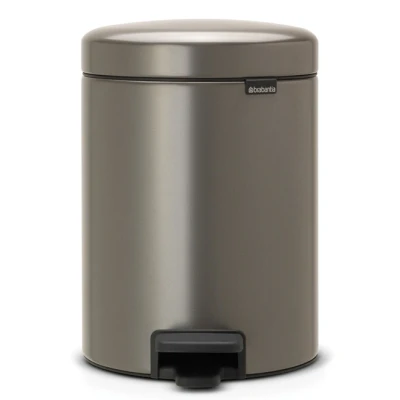 Imagen de Brabantia Newicon Cubo de Basura con Pedal, 5L, Acero, Color Platinum, Inoxidable
