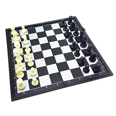 Imagen de Lexibook, Chessman Classic, Ajedrez magnético y Plegable, 32 Piezas, Juego de Mesa Familiar, Negro/Gris, CGM320