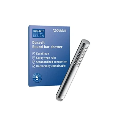 Imagen de Duravit Universal ducha de mano, cabezal con chorro tipo Rain, manual redondo, alcachofa la función MinusFlow ahorro agua, fácil limpiar, rociador, cromo