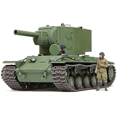 Imagen de TAMIYA Rus 35375 1:35 Rus. Sw. Pz. KV 2 Gigant 152 mm Reproducción fiel al modelo de construcción maquetas, kit plástico, manualidades, aficiones, pegar, maqueta, montaje, sin