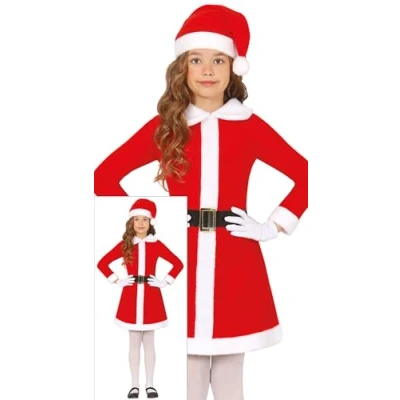 Imagen de GUIRMA Disfraz de Noel Infantil (10 12 Años) Vestido, Cinturón y Gorro Disfraces Navidad Año Nuevo para Niñas Ideal Fiestas Papá Celebraciones Navideñas Rojo
