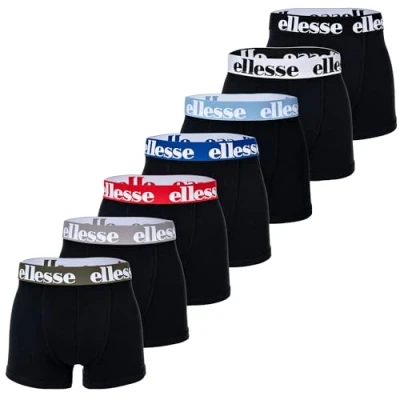 Imagen de Ellesse 7ER Packyema LOGO Stretch Culotte, Hombre, Talla: XXL, Schwarz blau rot grau