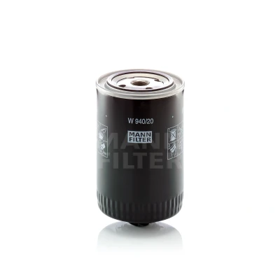 Imagen de MANN FILTER W 940/20 Filtro de aceite 3/4 16 UNF con dos válvulas bloqueo retorno enroscable AUDI: A6 C4 Berlina, A4 B6 Avant