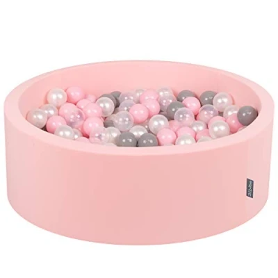 Imagen de KiddyMoon 90X30cm/300 Bolas ∅ 7Cm Piscina De para Ninos Hecha En La UE, Rosa:Perla/Gris/Transparente/Rosa Clr