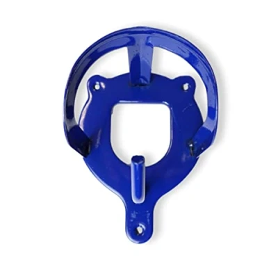 Imagen de Soporte para caballos, establo, cámara de sillín con gancho adicional colgar trenzas cabestro Kandare Metal en rojo y negro (azul)