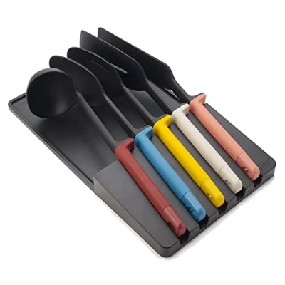 Imagen de Joseph Elevate Juego de utensilios 5 piezas con bandeja almacenamiento para cajón, multicolor