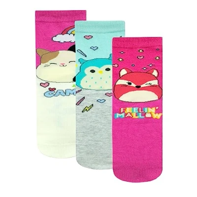 Imagen de Medias Squishmallow Pack de 3 Pares Calcetines Algodón Para Niños Squish Squad Niñas, Multicolor 37 40
