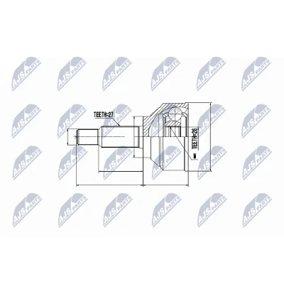 Imagen de NTY NPZ RE 014 Junta Homocinética Eje delantero, derecha, izquierda OPEL: Vivaro A Combi, RENAULT: TRAFIC 2 Kasten
