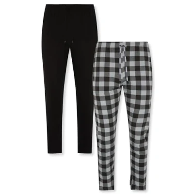 Imagen de FM London Pijama para hombre (paquete de 2), Cuadros Negros, M