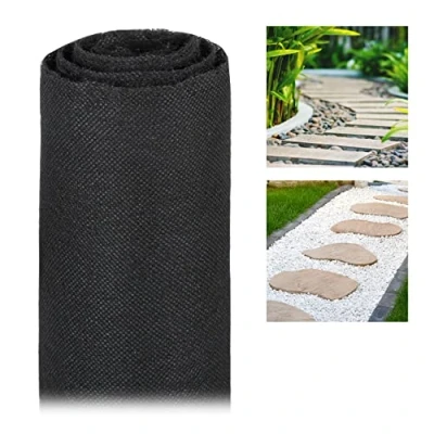 Imagen de Relaxdays Malla Antihierbas 17 g/m² Permeable y Resistente a los Rayos UV, Polipropileno, Negro, 15 m