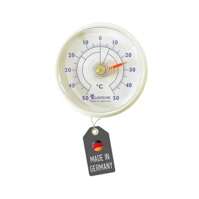 Imagen de Lantelme Termómetro autoadhesivo para frigorífico, también congelador, mostrador pegar, bimetálico y analógico (blanco)