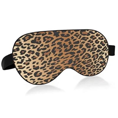 Imagen de antifaz para dormir de grano leopardo sexy mujeres, hombres, suave y cómodo ojos, con bloqueo luz, los ojos vendados, ajustable, en viajes