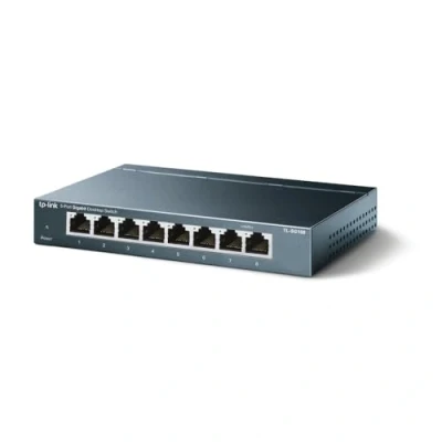 Imagen de TP Link TL SG108 V3.0, Switch de Escritorio Red (10/100/1000 Mbps, Carcasa Acero, IEEE 802.3 X, Auto MDI/MDIX, Plug and Play, Ahorro Energía, Puertos RJ45), 8 Gigabit, Color negro