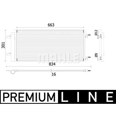 Imagen de MAHLE ORIGINAL AC 902 000P Condensador con secador 12mm 9mm 663mm OPEL: Astra K Sports Tourer
