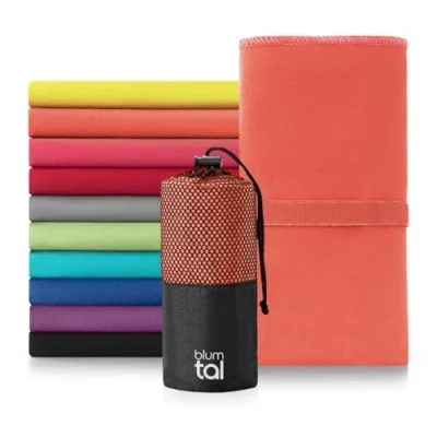 Imagen de Blumtal toalla microfibra 180x90 cm toallas gimnasio de secado rápido gym para coral