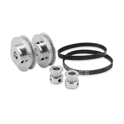 Imagen de Zeberoxyz Juego de 2 ruedas síncronas GT2 20 y 60 dientes, 10 mm, polea distribución aluminio con correas 200 mm longitud 6 ancho (20 60T 10B 6)