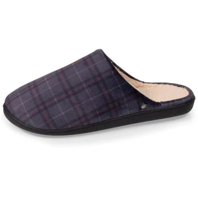 Imagen de Isotoner Zapatillas para hombre, ultra cómodas y ligeras, de algodón orgánico, Tartán, 42 EU
