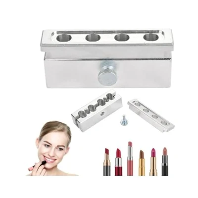 Imagen de DIY Lipstick form, Bálsamo labial Make Tool Kit Set, 4 cavidades Form Aleación de Aluminio Lip Maker for (Single use)