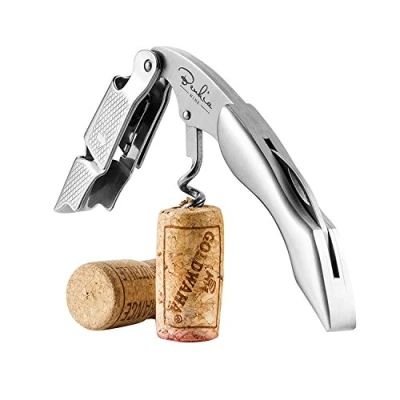 Imagen de BENKIA Sacacorchos de camarero fabricado en acero inoxidable profesional calidad gastronómica con abrebotellas y cortacápsulas