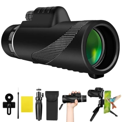 Imagen de Telescopio Monocular 40X60 Monoculares de Largo Alcance Terrestre Zoom para Movil Impermeable Compacto Monoculo con Trípode Smartphone Holder Adultos Observación Aves