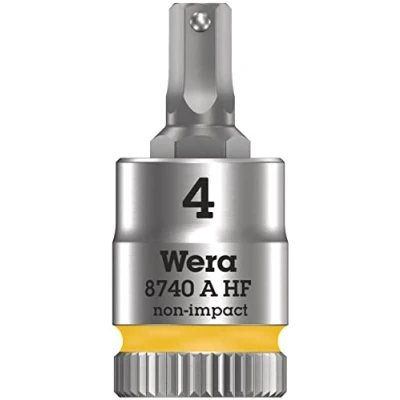 Imagen de WERA 05003333001 8740 A HF Hex Plus 4,0 x 28 mm Vaso de punta Zyklop con función retención 1/4&quot;