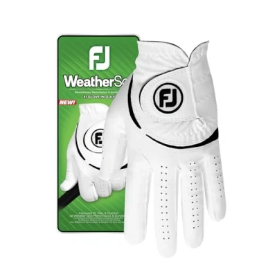 Imagen de FootJoy WeatherSof Guante de golf para hombre, color blanco, cadete XL, usado en la mano izquierda