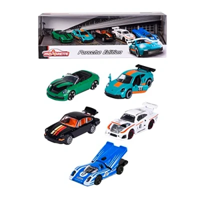 Imagen de Majorette Pack de 5 Coches Metal Porsche, Escala 1:64, 7,5cm, Partes con Apertura, A Partir 3 Años (212052021)