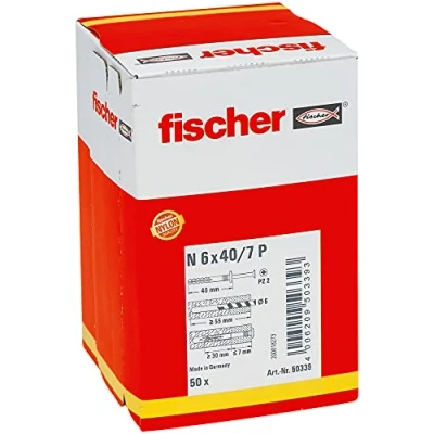 Imagen de fischer Tacos Clavo Neutro, N 6X40/7 P 50339, Caja De 50 Uds