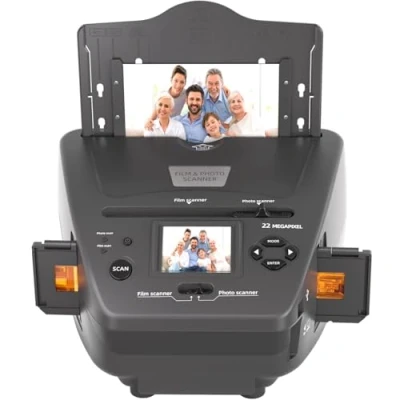 Imagen de escáner multifunción para fotos, diapositivas y negativos, convierte negativos/diapositivas de 35 mm a formato digital JPEG, escanear tarjeta memoria 4