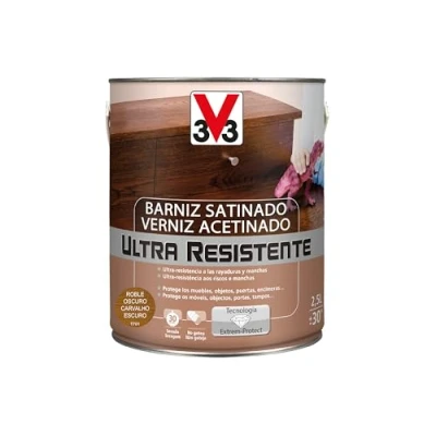 Imagen de V33 Barniz ultra resistente satinado roble oscuro 2,5l