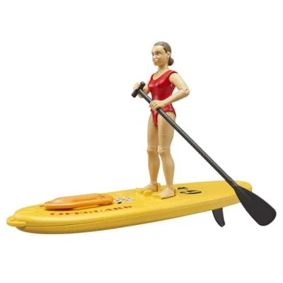 Imagen de bruder 62785 bworld Salvavidas con Stand up Paddle, Salvavidas, Paddleboard, Juguete Acuático