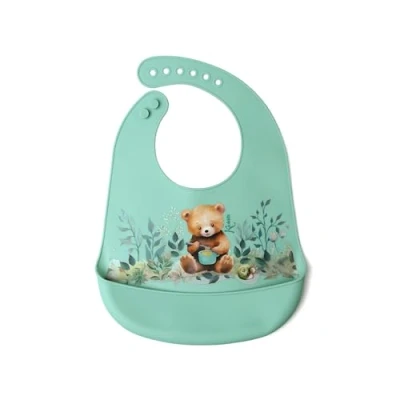Imagen de Kiokids Babero Blandito Silicona Oso Sage