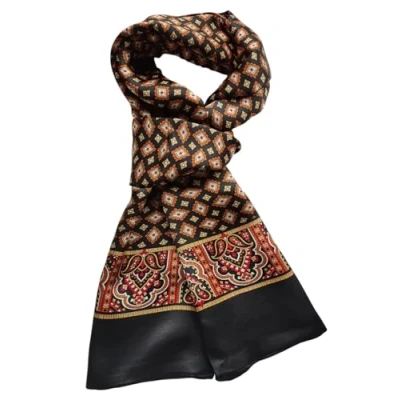 Imagen de UK_Stone 100% seda Paisley flores pañuelo de cuello bufanda los hombres, N.º 4, Größe: 160*28cm(62,4&quot;x 10,92&quot;)