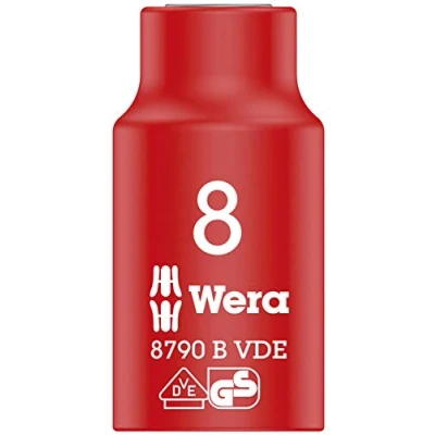 Imagen de WERA 05004952001 8790 B VDE 8,0 Llave de vaso VDE, aislada, con arrastre 3/8&quot;