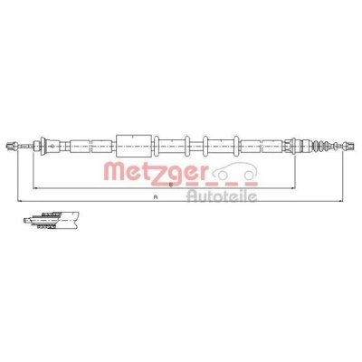 Imagen de METZGER 1651.22 Cable de Freno Mano Atrás izquierda, derecha, izquierda 1521/1382 Discos COFLE FIAT: Barchetta