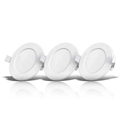 Imagen de B.K.Licht I Juego de 3 luces LED empotradas en el baño Ultra plano 30mm Ø115mm blanco 6 x 6W tablas 450 Lumen 3.000K cálido IP44 foco empotrado