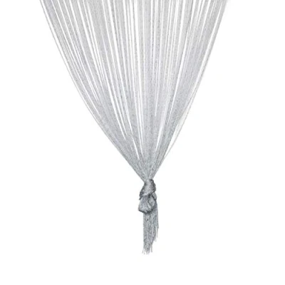 Imagen de TRIXES Cortina de Hilo (Plata) Divisor Puerta Gota Rocío 90 x 200 cm Cadena Plata y Panel Ventana Le Ayudará a Mantener Alejadas Las Indeseadas Moscas