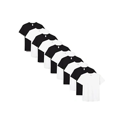 Imagen de Fruit of the Loom Valueweight Short Sleeve Camiseta, Negro/Blanco, L (Pack de 10) para Hombre
