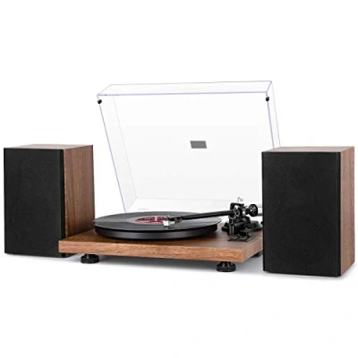Imagen de 1 by One Tocadiscos Bluetooth con Sistema Hi Fi Altavoces de 36 vatios, Reproductor Discos Vinilo Cartucho magnético Conector inalámbrico Otro Dispositivos