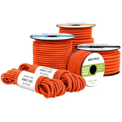 Imagen de Brotree Cuerda Elástica 4mm 30m de Goma para Lona Remolque Piscina Naranja