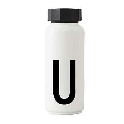 Imagen de Design Letters Botella de Agua Blanco 500 Ml (A Z) Acero Inoxidable para niño, adults Termica Libre BPA/BPS Cantimplora Termo con Aislamiento Vacío Doble Pared