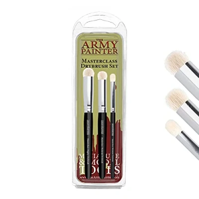Imagen de The Army Painter Masterclass: Drybrush Set Pinceles de Hobby en Tres Tamaños para Técnicas Avanzadas y Profesionales Pintura Miniaturas Juegos Mesa, Tablero Wargames