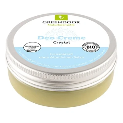 Imagen de GREENDOOR Crema desodorante de cristal vegano, sin olor a sudor, blanqueo, zinc, alcohol, natural experimentos con animales, dermatológicamente probada, cosmética natural, suave, 50 ml