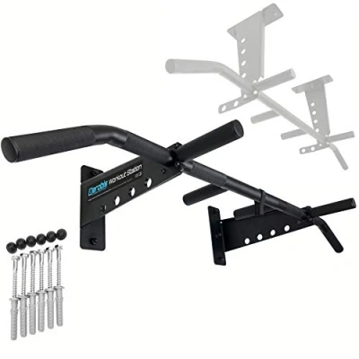 Imagen de aerobis Workout Station I Barra de Pull up Premium Entrenamiento + Almacenamiento para Pared y Techo hasta 200 kg Incluye Material Montaje Mini Eslinga