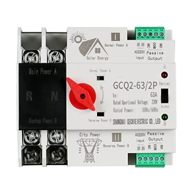 Imagen de Mdnncdje corriente solar fotovoltaica ATS interruptor de transferencia automático carril DIN 2P 63A AC220V a urbana